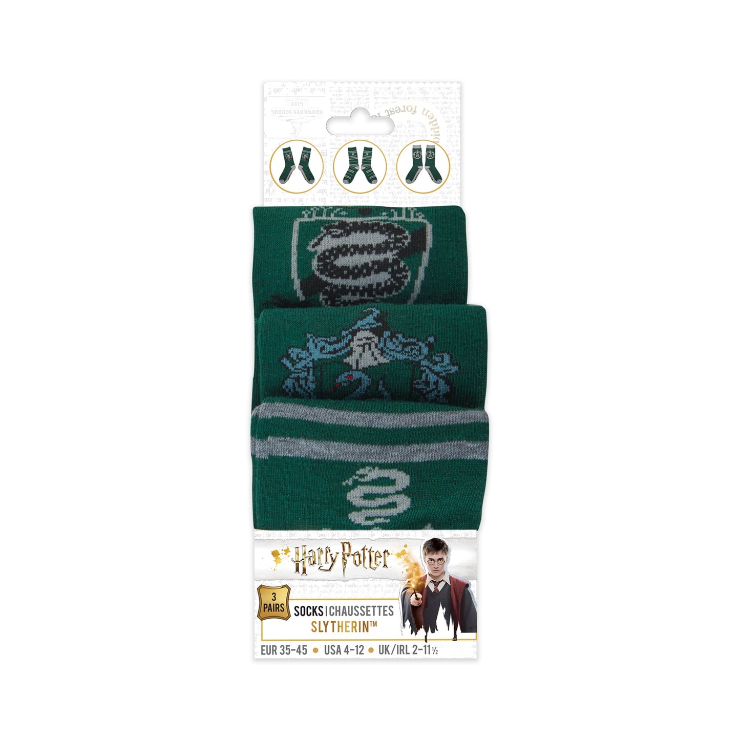 Set de 3 Paires de Chaussettes Serpentard