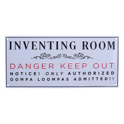 Plaque métal Willy Wonka - Inventing Room