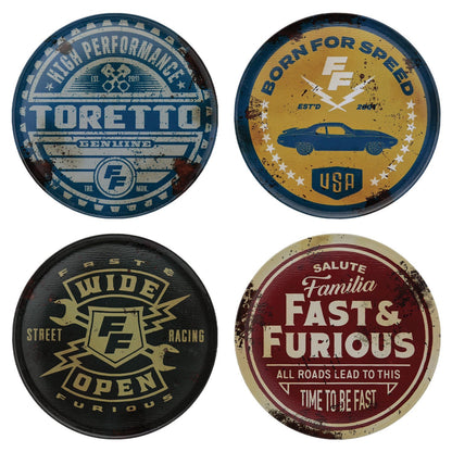 Sous-verres Fast & Furious - 4 Vintage Style