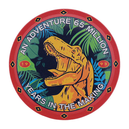 jurassic park set of 4 printed metal drinks coasters fanattik