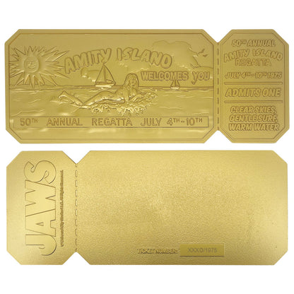 Objet collector Les Dents de la Mer - 50th Anniversary 24K Gold Plated Regatta TicketTObjet collector Les Dents de la Mer - 50th Anniversary 24K Gold Plated Regatta TicketiObjet collector Les Dents de la Mer - 50th Anniversary 24K Gold Plated Regatta TicketcObjet collector Les Dents de la Mer - 50th Anniversary 24K Gold Plated Regatta TicketkObjet collector Les Dents de la Mer - 50th Anniversary 24K Gold Plated Regatta TicketeObjet collector Les Dents de la Mer - 50th Anniversary 24K Gold Plated Regatta Tic