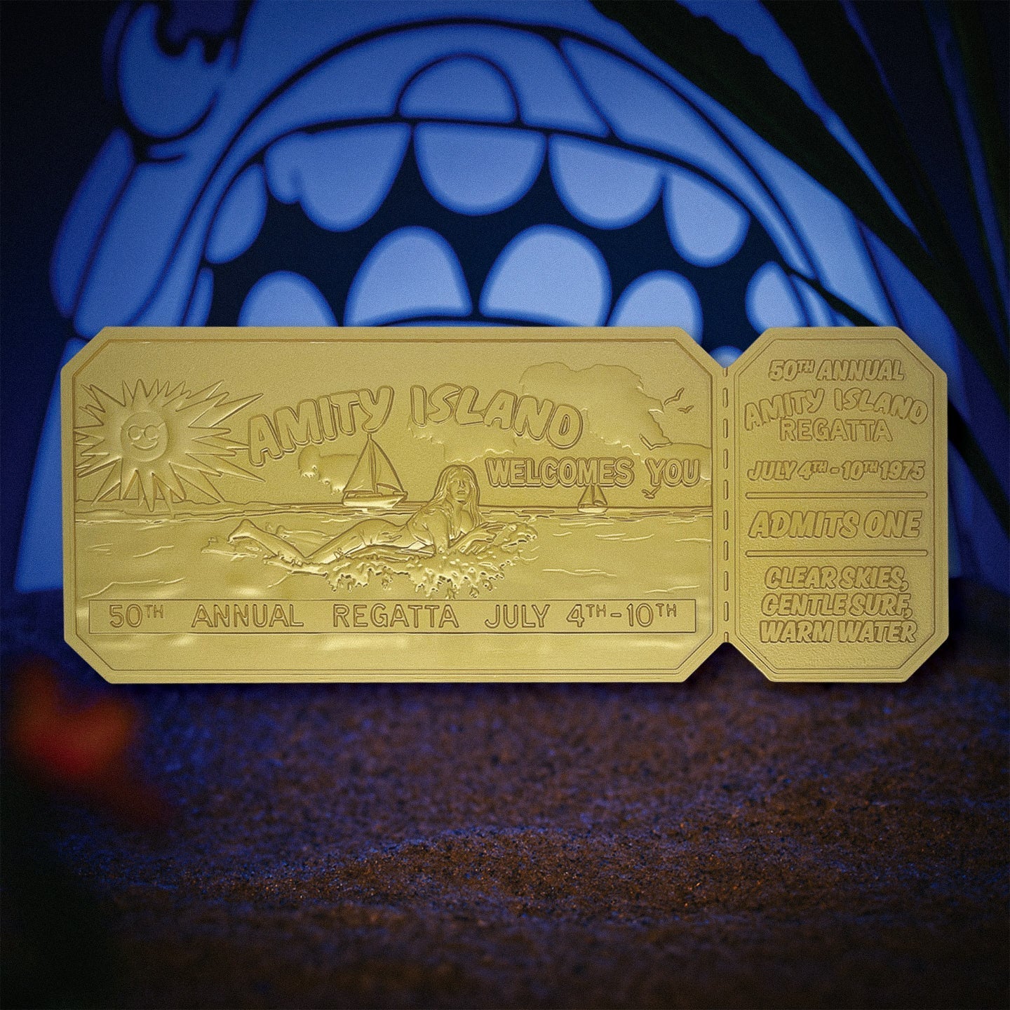 Objet collector Les Dents de la Mer - 50th Anniversary 24K Gold Plated Regatta TicketTObjet collector Les Dents de la Mer - 50th Anniversary 24K Gold Plated Regatta TicketiObjet collector Les Dents de la Mer - 50th Anniversary 24K Gold Plated Regatta TicketcObjet collector Les Dents de la Mer - 50th Anniversary 24K Gold Plated Regatta TicketkObjet collector Les Dents de la Mer - 50th Anniversary 24K Gold Plated Regatta TicketeObjet collector Les Dents de la Mer - 50th Anniversary 24K Gold Plated Regatta Tic