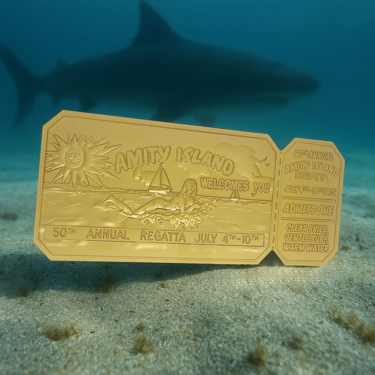 Objet collector Les Dents de la Mer - 50th Anniversary 24K Gold Plated Regatta TicketTObjet collector Les Dents de la Mer - 50th Anniversary 24K Gold Plated Regatta TicketiObjet collector Les Dents de la Mer - 50th Anniversary 24K Gold Plated Regatta TicketcObjet collector Les Dents de la Mer - 50th Anniversary 24K Gold Plated Regatta TicketkObjet collector Les Dents de la Mer - 50th Anniversary 24K Gold Plated Regatta TicketeObjet collector Les Dents de la Mer - 50th Anniversary 24K Gold Plated Regatta Tic