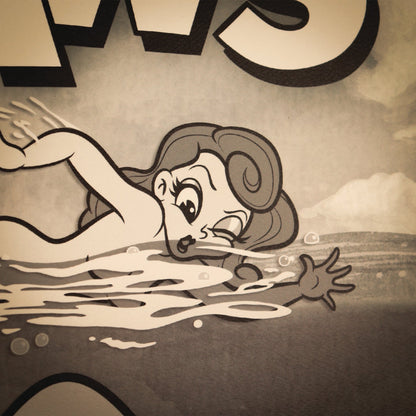 Affiche collector Les Dents de la Mer - Cartoon style