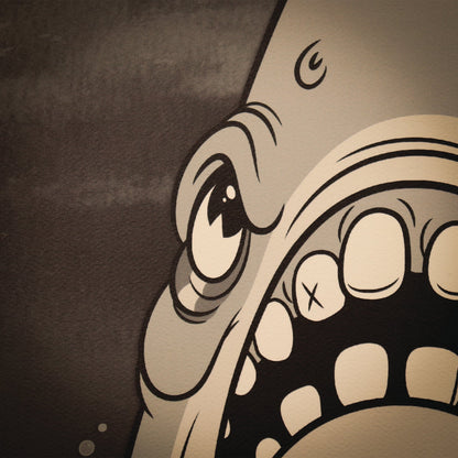 Affiche collector Les Dents de la Mer - Cartoon style