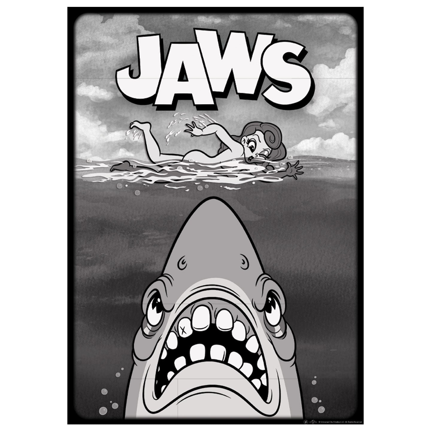 Affiche collector Les Dents de la Mer - Cartoon style