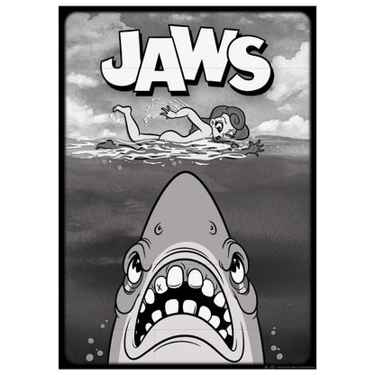 Affiche collector Les Dents de la Mer - Cartoon style