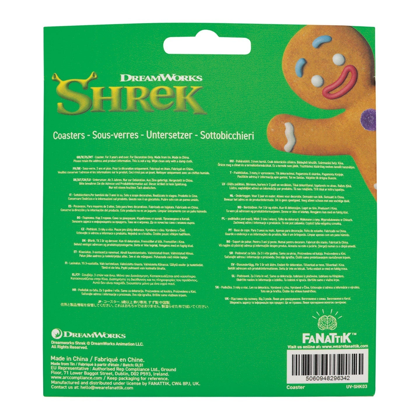 Sous-verres Shrek - 4 Metal