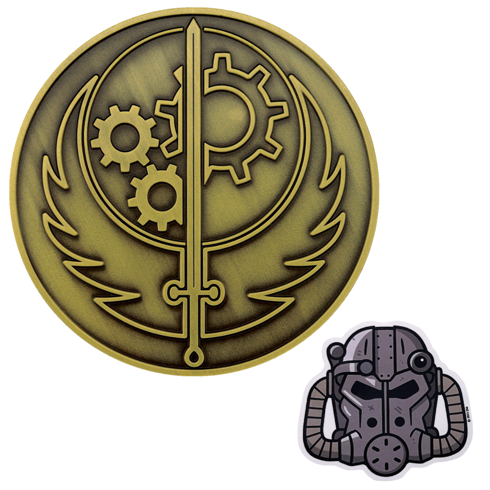 Objet collector Fallout - Brotherhood of Steel Medallion and Vinyl Sticker