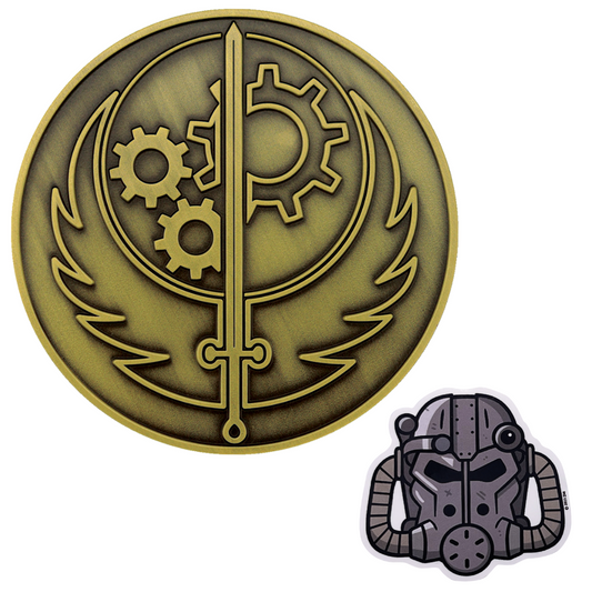 Objet collector Fallout - Brotherhood of Steel Medallion and Vinyl Sticker
