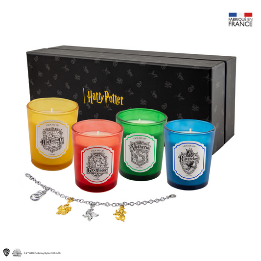 4er-Set Hogwarts Duftkerzen mit Charm-Armband
