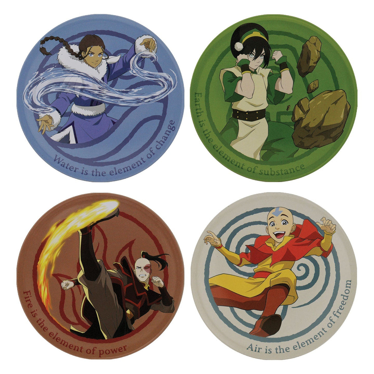 Set de 4 sous-verres métal embossés Avatar : Le Dernier Maître de l’Air