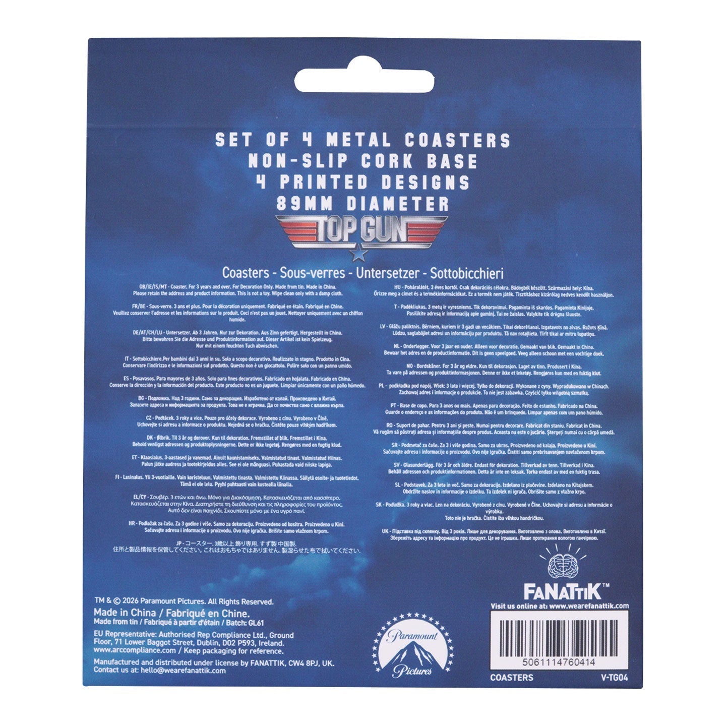 Sous-verres Top Gun - Set of Four Printed Coasters
