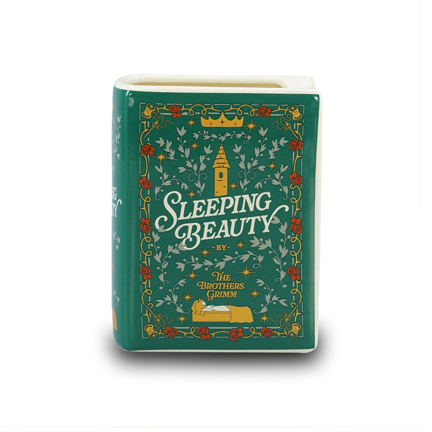 Cache-pot livre en céramique La Belle au bois dormant - 14 cm