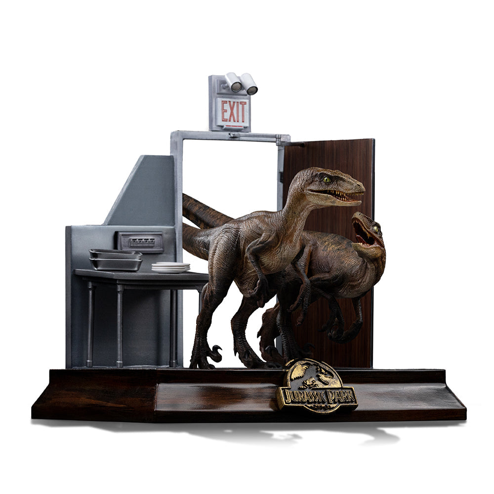 Statue Raptors an der Küchentür – Jurassic Park – Art Scale 1/10 – Jurassic World