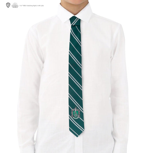 Krawatte gewebtes Wappen Slytherin Kinder