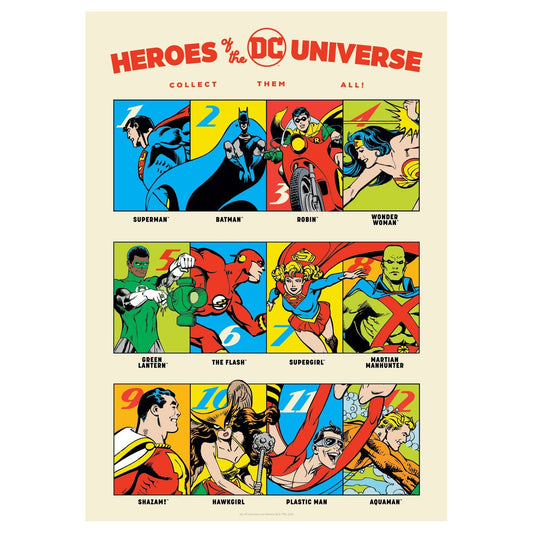 Affiche collector A3 DC 90th Anniversary Heroes