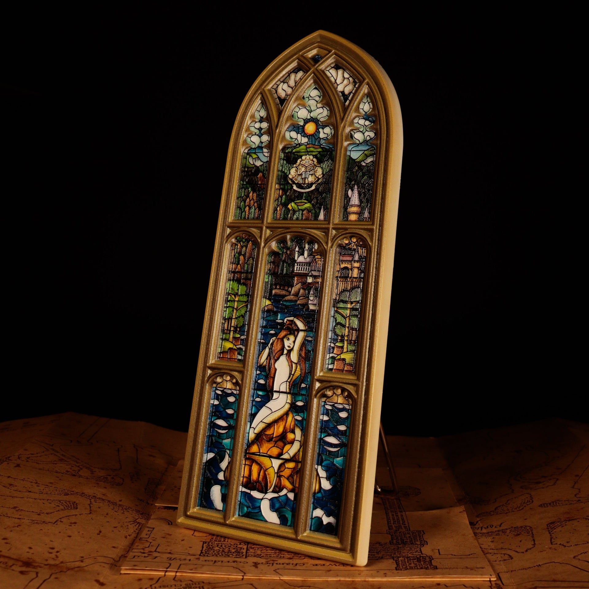 Plaque résine Harry Potter - Mermaid Stained Glass Window