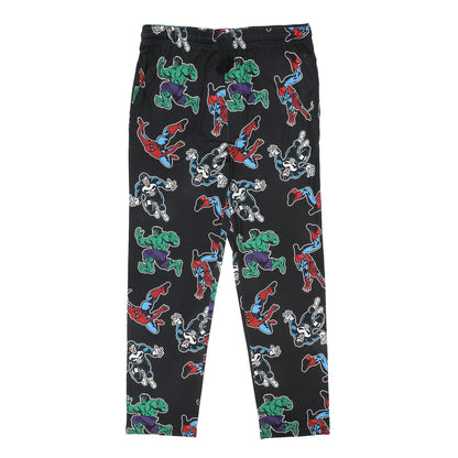 Marvel Comics Presents Spider-Man, Punisher & Hulk All-Over Print Men’s Black Sleep Pajama Pants