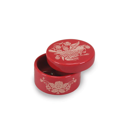 William Morris Ceramic Jewelry Box - Strawberry Thief Raspberry