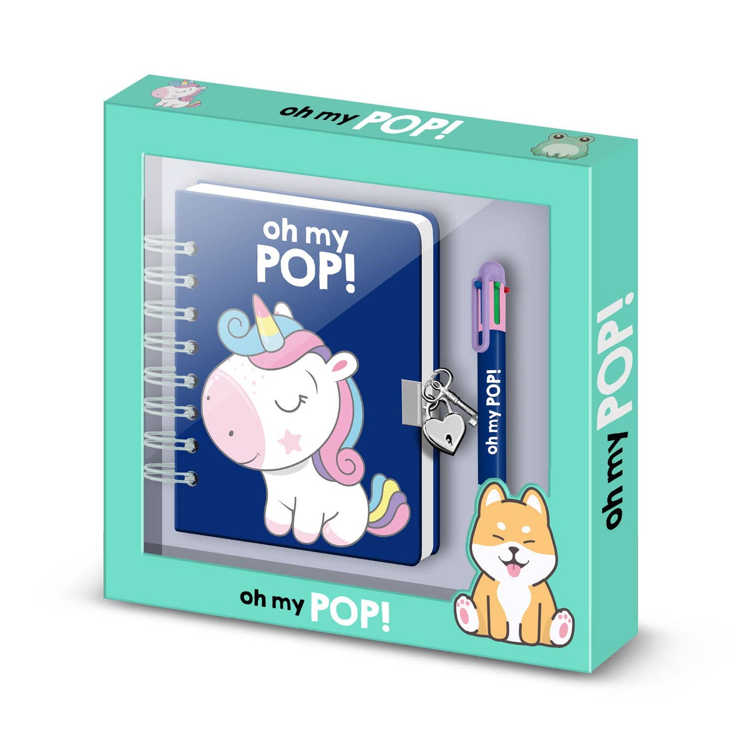 Pack de Journal A5 + Stylo 6 Couleurs Oh My Pop! Licorne Sweety