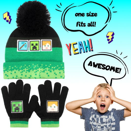 Mütze und Handschuhe Set – Minecraft – Kinder Set