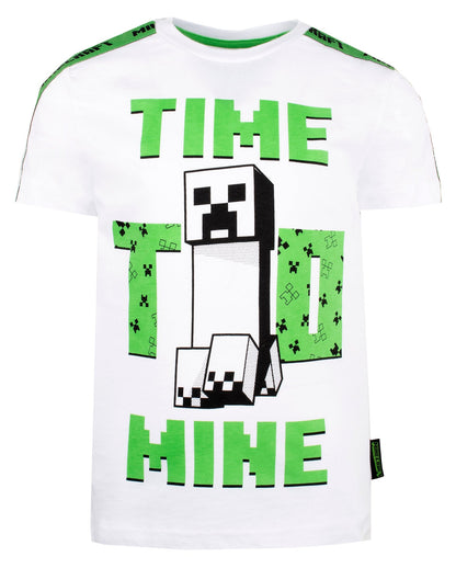 Minecraft 'Time to Mine' T Shirt – blanc