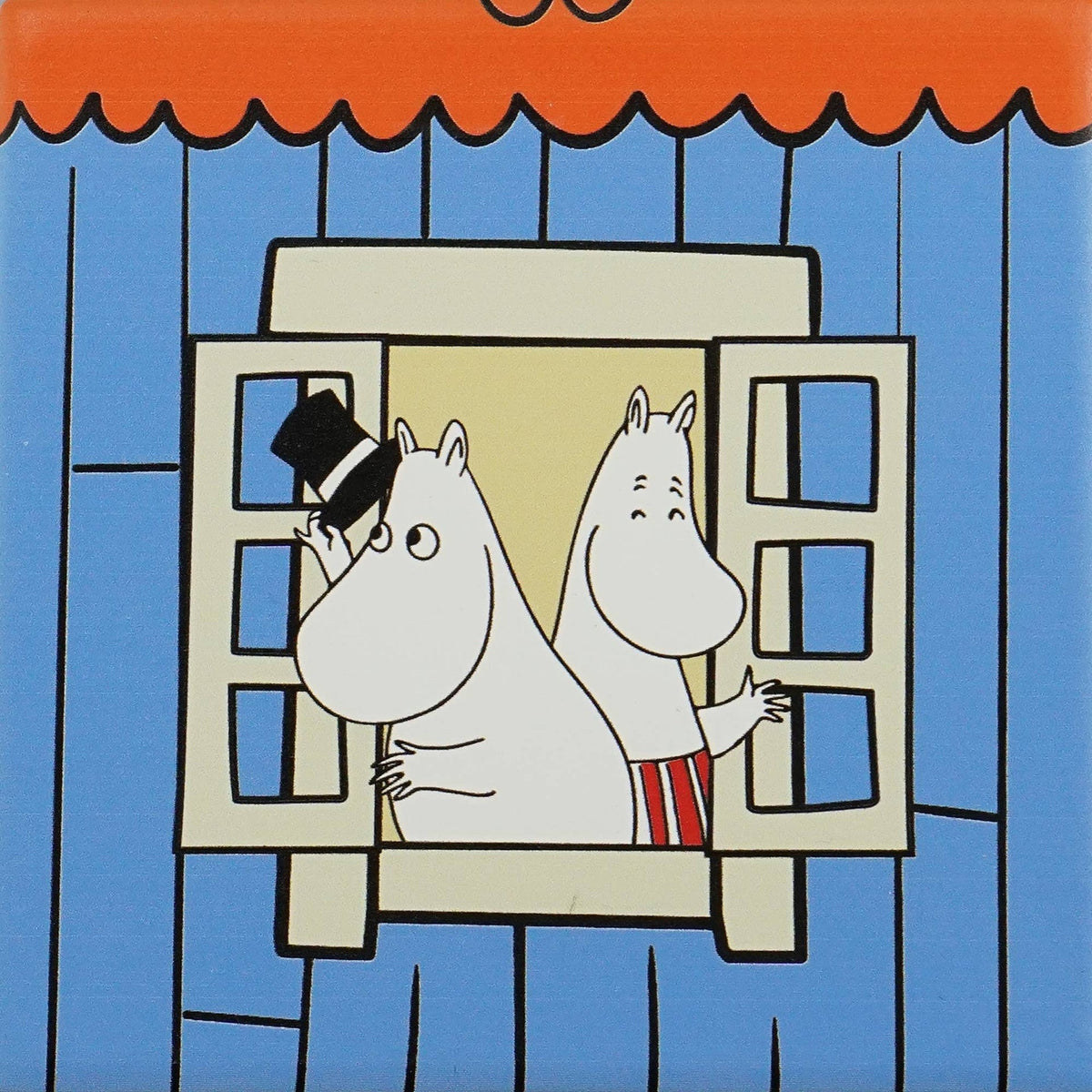 4 Moomin-Keramikuntersetzer – Zuhause