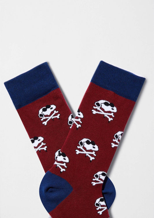 BeSnoopy Skull Socks Bordeaux