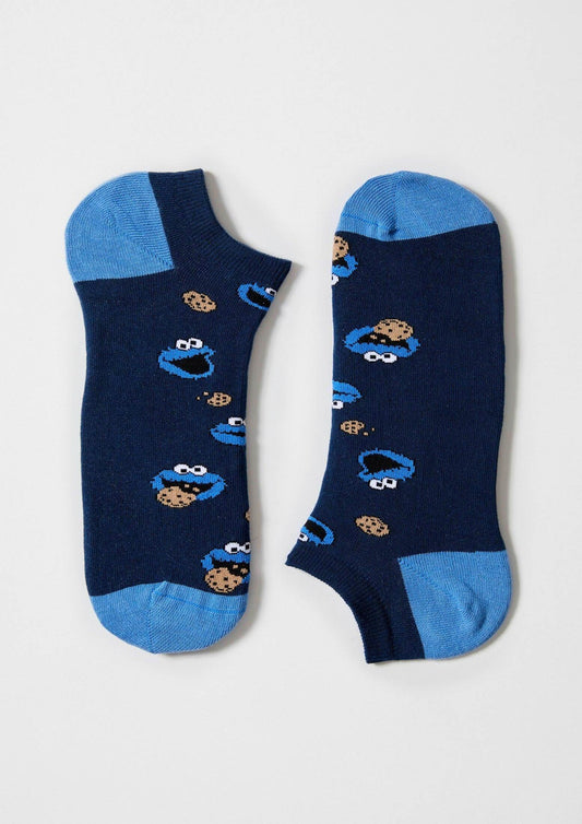 BeSesameStreet Cookie Monster Short Socks Navy