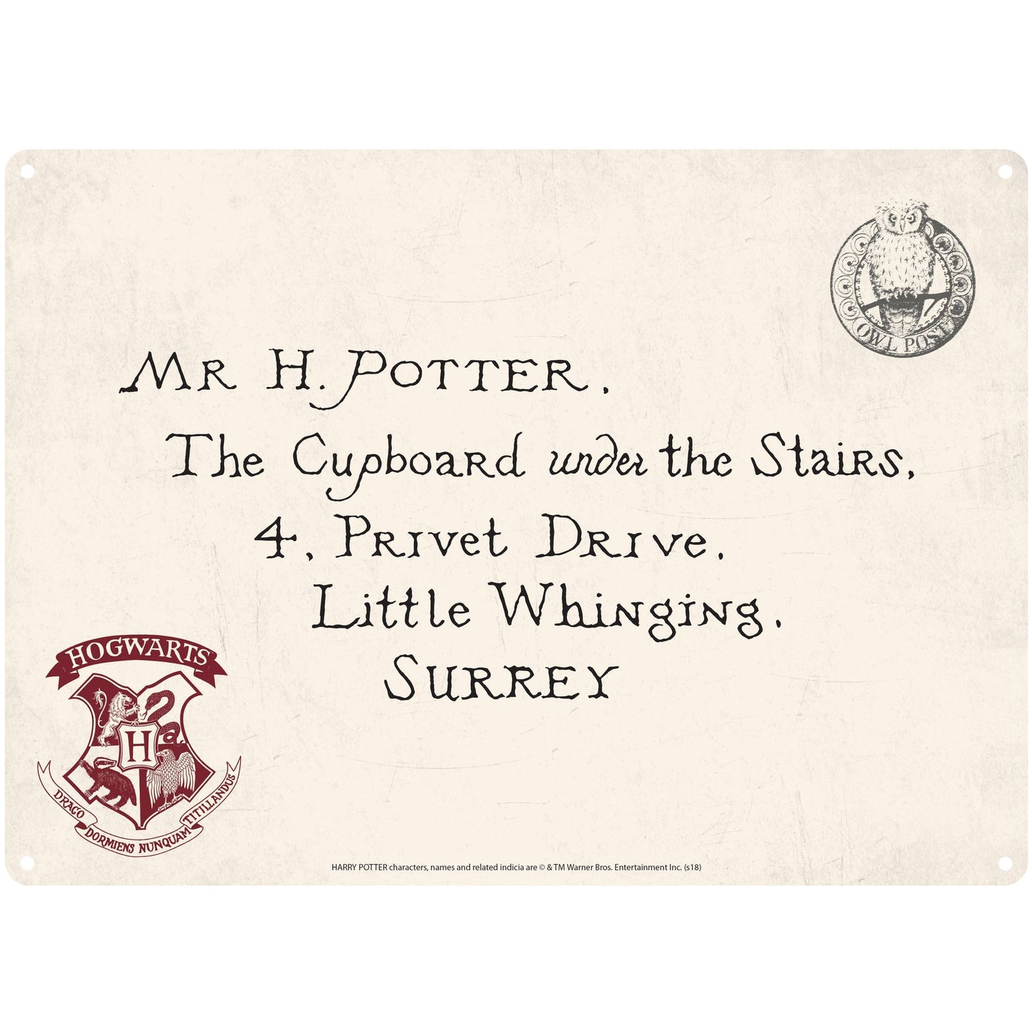 Harry Potter Dekoschild aus Metall – Schriftzüge