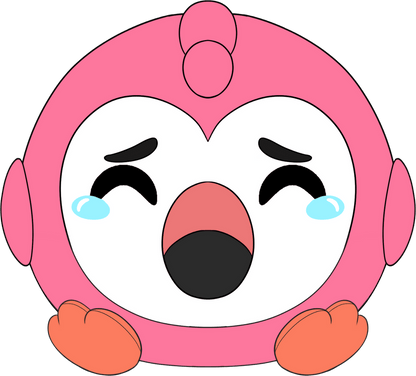 Sad Flamingo Stickie (6in)