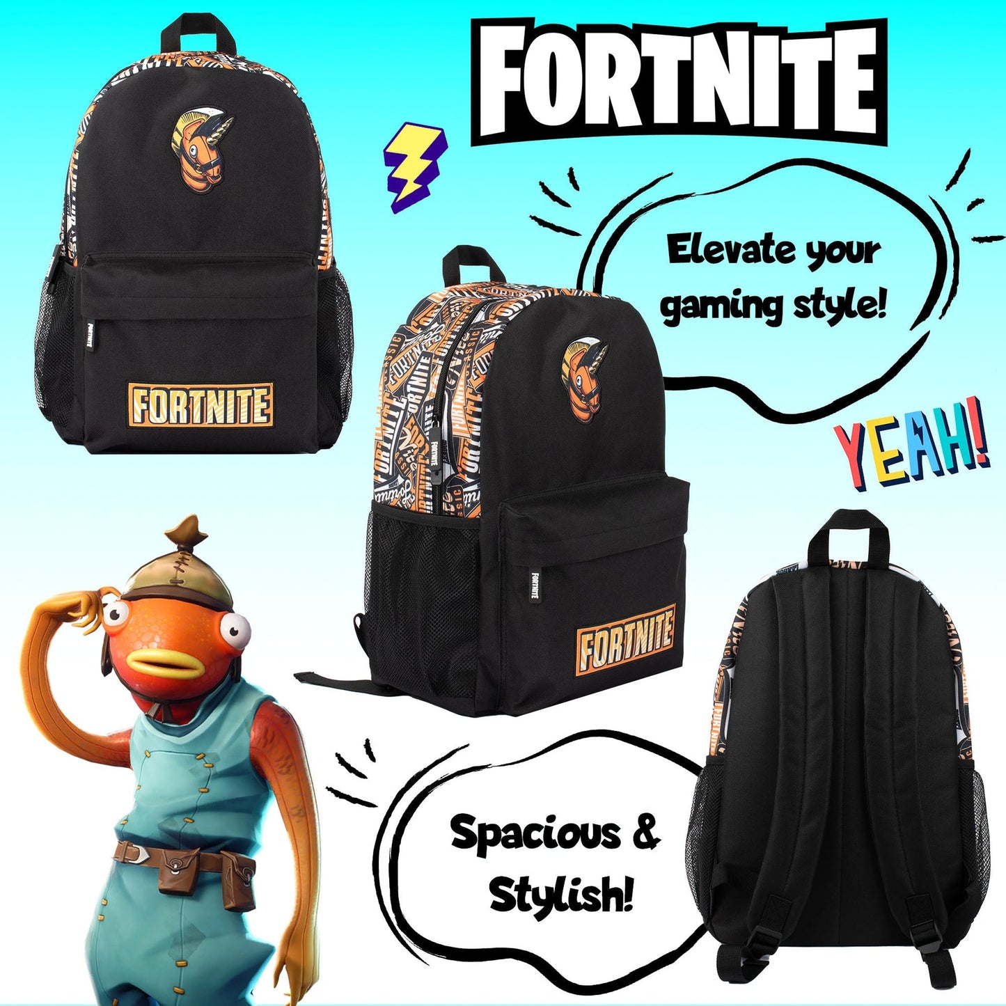 Sac à dos – Fortnite Orange for Boys | Fringoo