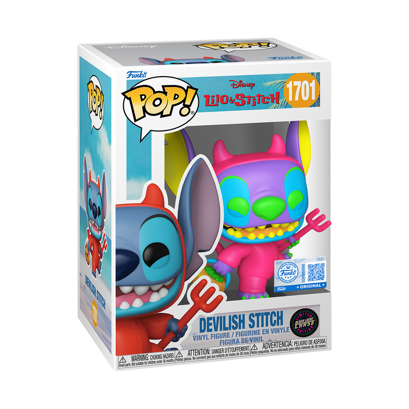 Pop! Stitch Diabolique Chase Black Light - packaging officiel