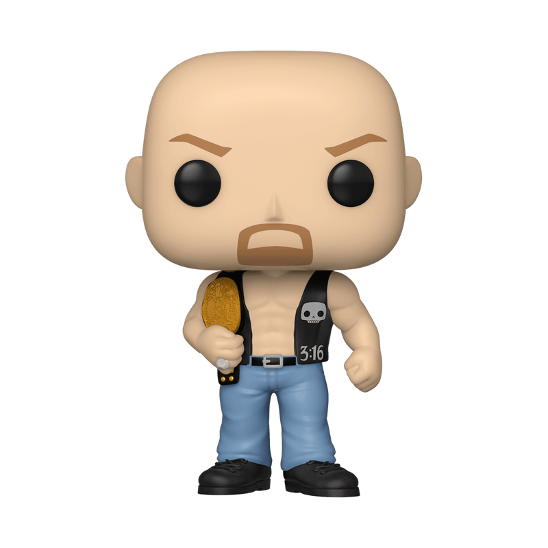 Pop! Stone Cold Steve Austin avec Ceinture de Champion - vue avant officielle