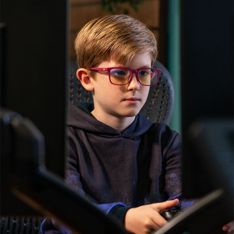 Numskull eSports Kids Gaming-Brille mit Blaulichtfilter, Rosa/Blau