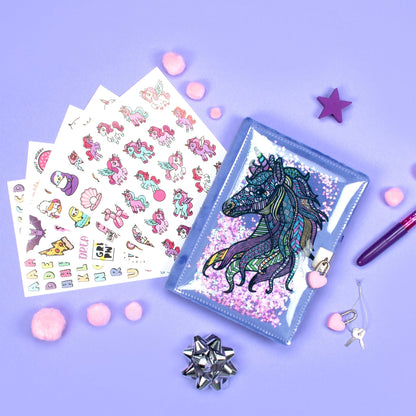 Glitzerheft – Einhorn Mandala