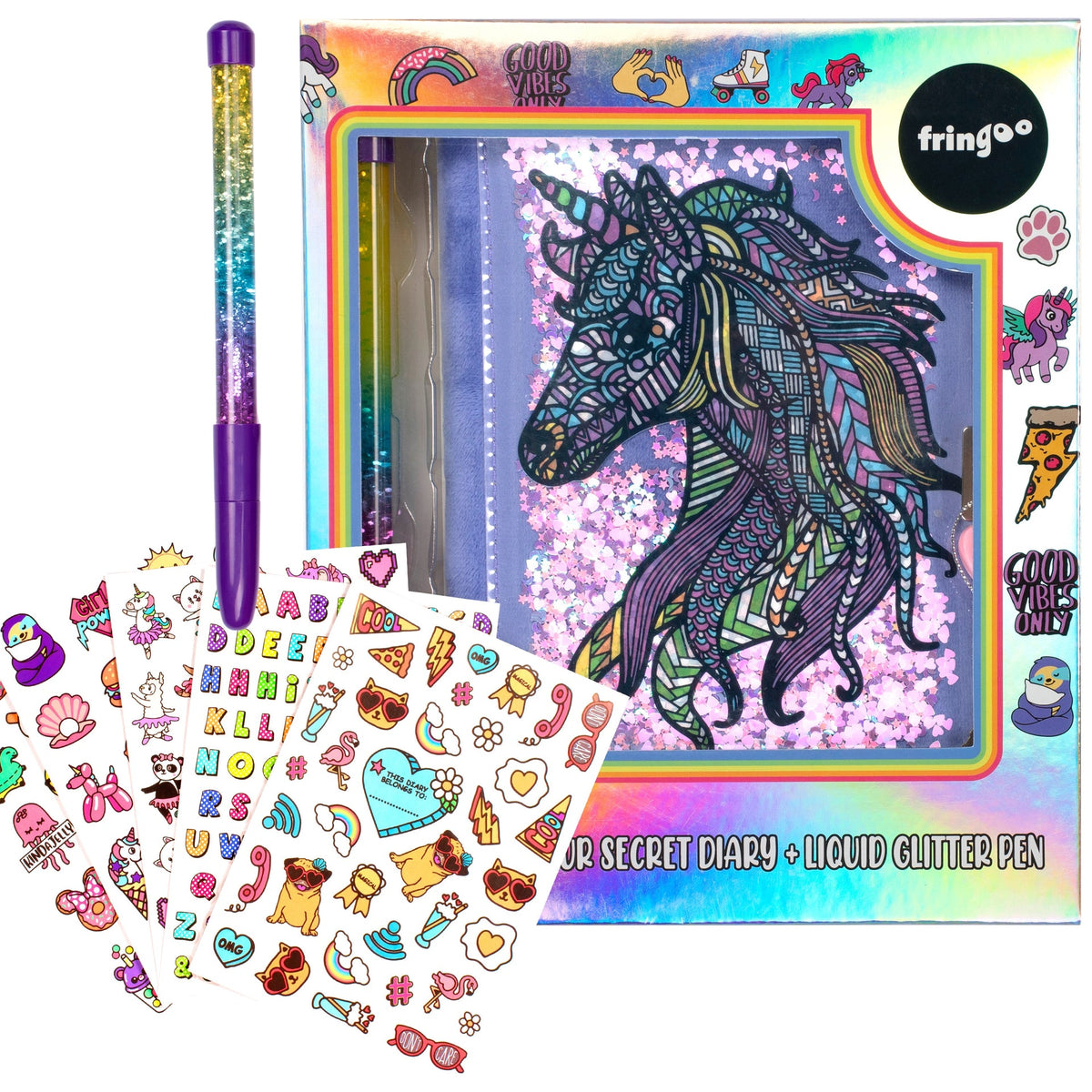 Glitzerheft – Einhorn Mandala