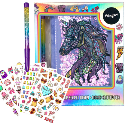 Glitzerheft – Einhorn Mandala