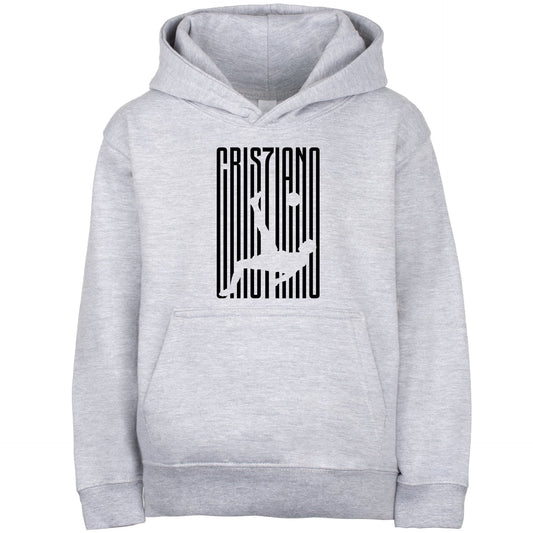 Fußball-Hoodie – Fringoo Gaming Grau für Jungen Baumwollreich Weich Kapuze – Cristiano Kick Grau