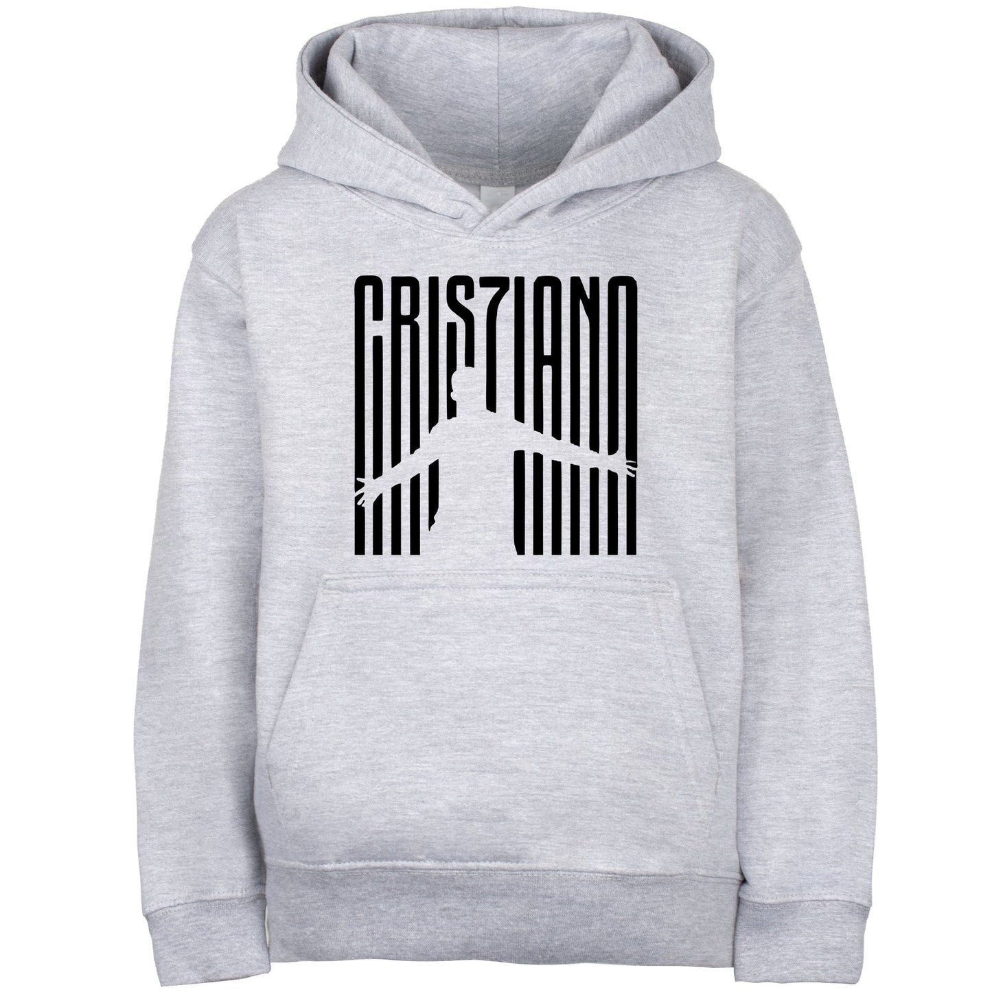 Sweat à capuche football – Fringoo gaming gris for Boys Cotton Rich Soft Hooded – Cristiano gris