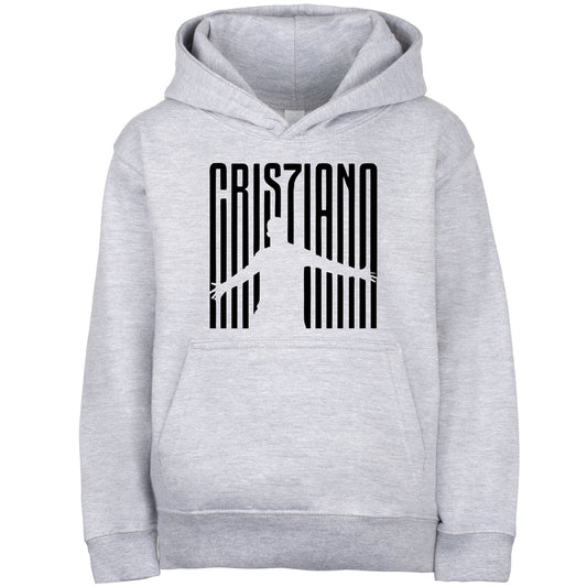 Fußball-Hoodie – Fringoo Gaming Grau für Jungen, baumwollreich, weich, mit Kapuze – Cristiano Grau
