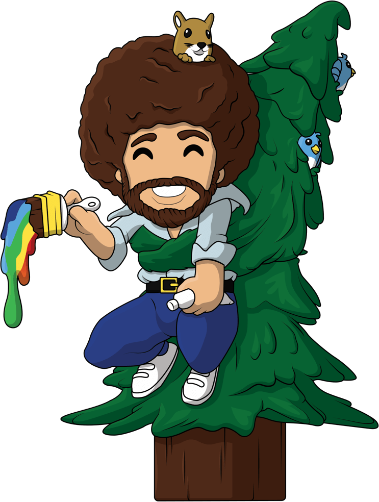 Bob Ross Übergabe des Helden