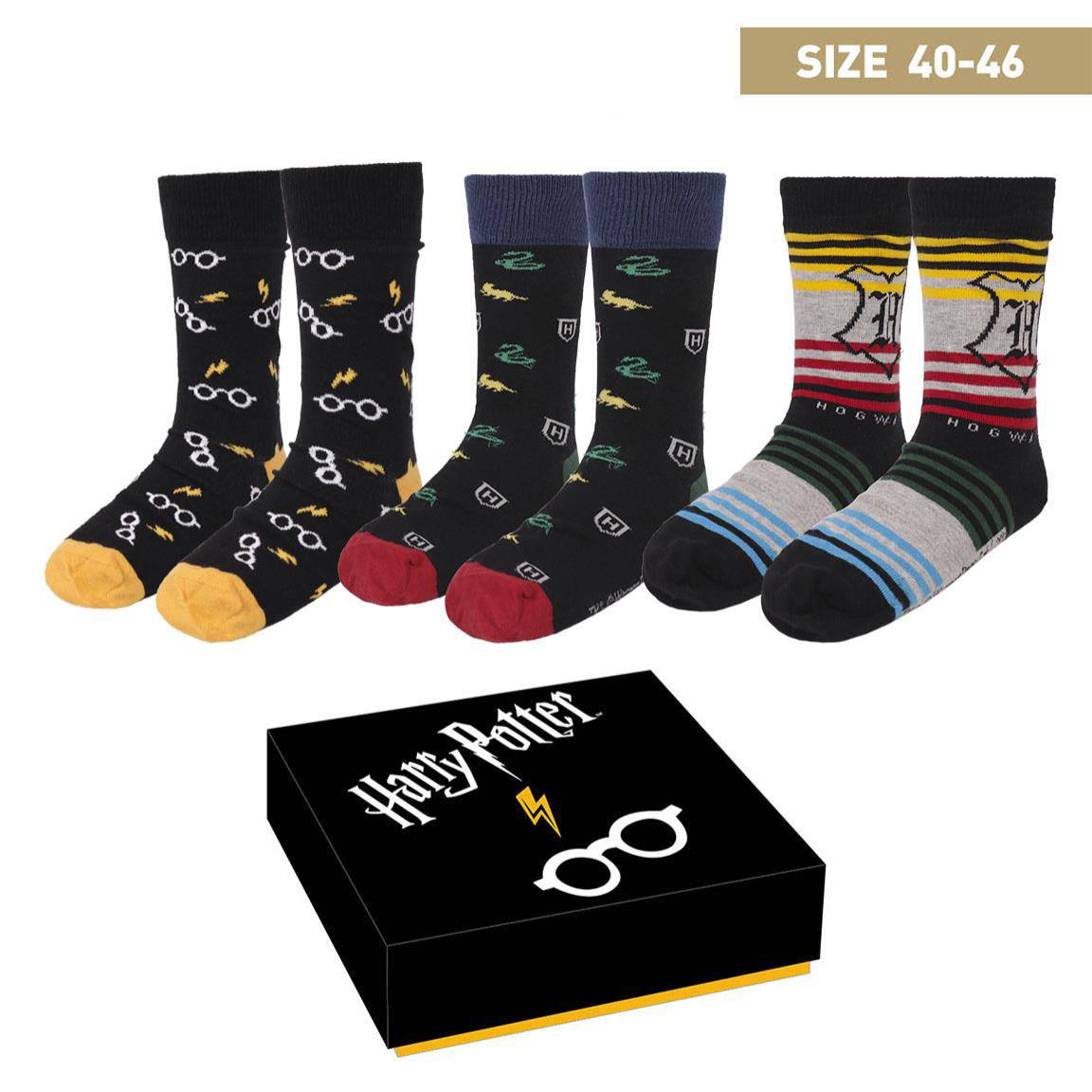 3 Paar Harry -Potter -Socken - Wappen
