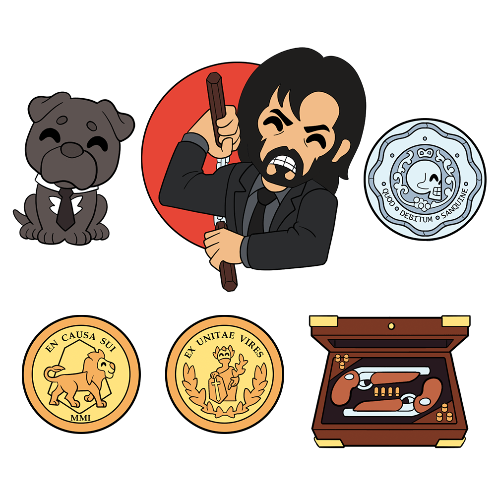 John Wick Anstecknadel-Set