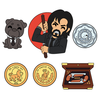 John Wick Anstecknadel-Set