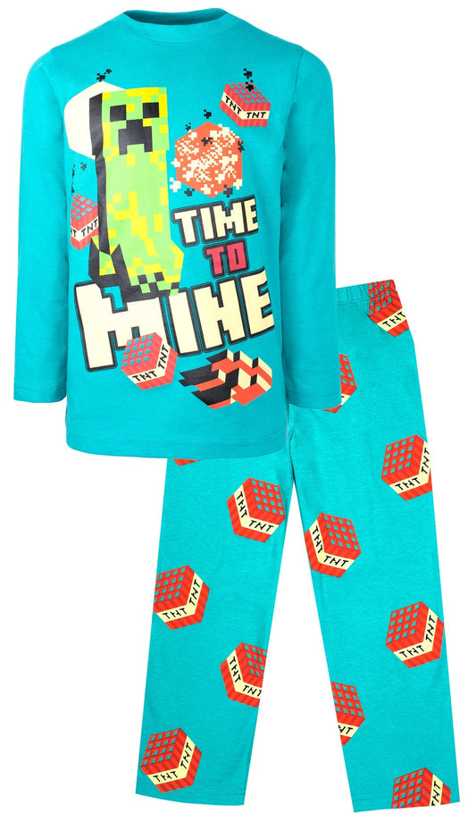 Pyjama Minecraft – blau