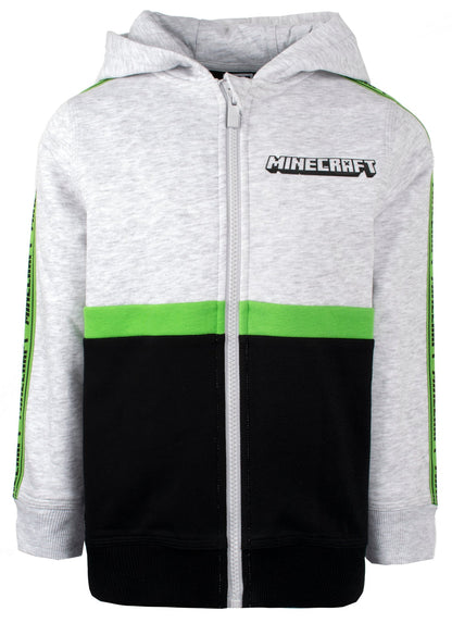 Minecraft Zipped Sweat à capuche – gris and noir