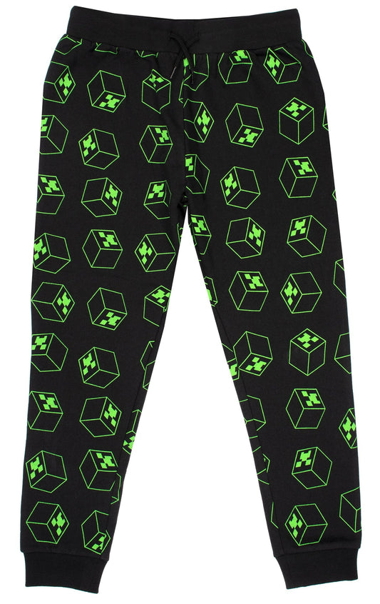 Minecraft Jogging Bottoms – Black & Green Pattern