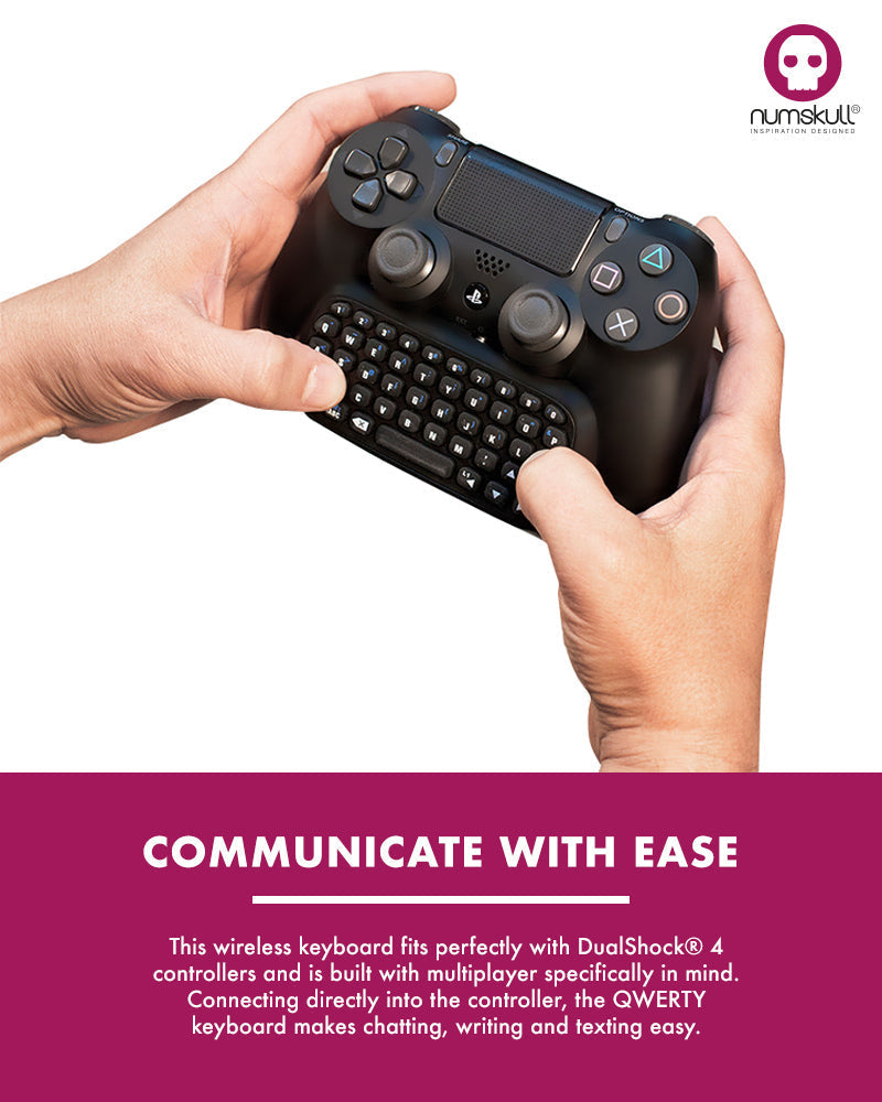 Numskull PlayStation 4 PS4 Bluetooth Wireless Mini Tastatur / Chatpad